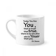 Dıythinker 170 ml You True Youer Alıntı Mini Beyaz Çömlek Seramik Saplı Kupa
