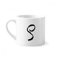 Dıythinker 170 ml Yunan Alfabe Rho Siyah Silüet Mini Beyaz Çömlek Seramik Saplı Kupa