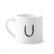 Dıythinker 170 ml Yunan Alfabe Upsilon Siyah Siluet Mini Beyaz Çömlek Seramik Saplı Kupa