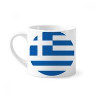 Dıythinker 170 ml Yunanistan Ulusal Bayrağı Avrupa Sembolü Desenli Mini Beyaz Çömlekçilik Seramik Saplı Kupa