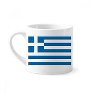 Dıythinker 170 ml Yunanistan Ulusal Bayrağı Avrupa Ülke Mini Beyaz Çömlekçilik Seramik Saplı Kupa