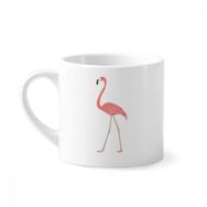 Dıythinker 170 ml Yürüme Flamingo Desenli Mini Beyaz Çömlekçilik Seramik Saplı Kupa