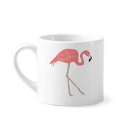 Dıythinker 170 ml Yürüme Flamingo Desenli Pembe Mini Beyaz Çömlekçilik Seramik Saplı Kupa