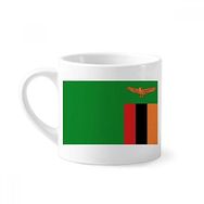 Dıythinker 170 ml Zambiya Ulusal Bayrağı Afrika Ülke Mini Beyaz Çömlek Seramik Saplı Kupa