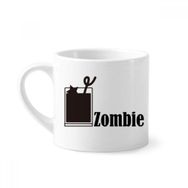 Dıythinker 170 ml Zombi Kokteyl Kelimesi ile Zombi Mini Beyaz Çömlek Seramik Saplı Kupa