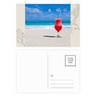 Dıythinker 20 Adet 14x9 cm Renkli Okyanus Kum Kumsal Karpuz Suyu Resmi Çiçek Kartpostal Seti