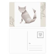 Dıythinker 20 Adet 14x9 cm Renkli Origami Geometrik Soyut Kedi Desenli Çiçek Kartpostal Seti