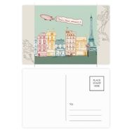 Dıythinker 20 Adet 14x9 cm Renkli Paris Uçak Gemisi Fransa Mark Çizgi Çizim Çiçek Kartpostal Seti