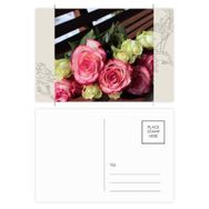Dıythinker 20 Adet 14x9 cm Renkli Pembe Beyaz Çiçekler Güzel Tezgah Çiçek Kartpostal Seti