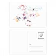 Dıythinker 20 Adet 14x9 cm Renkli Plaj Deniz Bumbersull Suluboya Boyama Kartpostal Seti