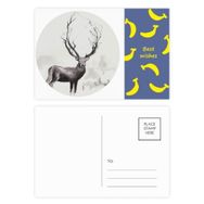 Dıythinker 20 Adet 14x9 cm Renkli Ren Geyiği Noel Sanatsal Efekt Suluboya Muz Kartpostal Seti
