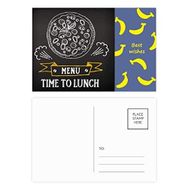 Dıythinker 20 Adet 14x9 cm Renkli Saat Öğle Yemeği Pizza Yiyecekleri Muz Kartpostal Seti