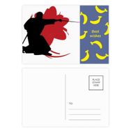 Dıythinker 20 Adet 14x9 cm Renkli Samurai Stab Sakura Japon Silüeti Muz Kartpostal Seti
