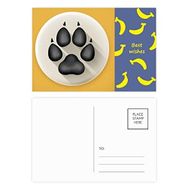 Dıythinker 20 Adet 14x9 cm Renkli Sevimli Köpek Pençeleri Siyah Desenli Muz Kartpostal Seti