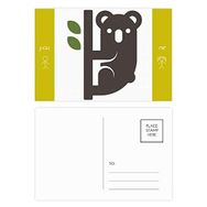 Dıythinker 20 Adet 14x9 cm Renkli Silüeti Avustralya Koala ve Okalipt Arkadaş Kartpostal Seti