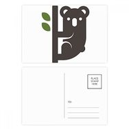Dıythinker 20 Adet 14x9 cm Renkli Silüeti Avustralya Koala ve Okalipt Kartpostal Seti