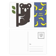 Dıythinker 20 Adet 14x9 cm Renkli Silüeti Avustralya Koala ve Okalipt Muz Kartpostal Seti