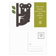 Dıythinker 20 Adet 14x9 cm Renkli Silüeti Avustralya Koala ve Okalipt Şiir Kartpostal Seti