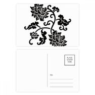 Dıythinker 20 Adet 14x9 cm Renkli Silüeti Siyah Çiçekler Bitki Kartpostal Seti
