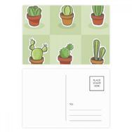 Dıythinker 20 Adet 14x9 cm Renkli Succulents Kaktüs Saksısı Bitki İllüstrasyon Desen Kartpostal Seti