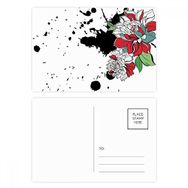 Dıythinker 20 Adet 14x9 cm Renkli Suluboya Mürekkep Çiçek Bitki Şakayık Kartpostal Seti