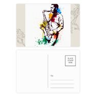 Dıythinker 20 Adet 14x9 cm Renkli Suluboya Sokak Adam Rock Müzik Boyama Çiçek Kartpostal Seti