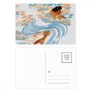 Dıythinker 20 Adet 14x9 cm Renkli Tablo Japon Kültürü Balık Su Kartpostal Seti