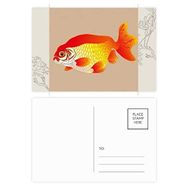 Dıythinker 20 Adet 14x9 cm Renkli Tablo Japon Kültürü FIish Altın Çiçek Kartpostal Seti