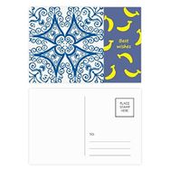 Dıythinker 20 Adet 14x9 cm Renkli Talavera Dekoratif Desen Mavi Ilustration Muz Kartpostal Seti