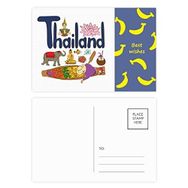Dıythinker 20 Adet 14x9 cm Renkli Tayland Ulusal Sembolü Simgesi Desen Muz Kartpostal Seti