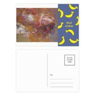 Dıythinker 20 Adet 14x9 cm Renkli Turuncu XJJ Yağlı Boya Tablo Muz Kartpostal Seti