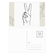 Dıythinker 20 Adet 14x9 cm Renkli Victory Jest Çizim Çizgisi Desen Çiçek Kartpostal Seti