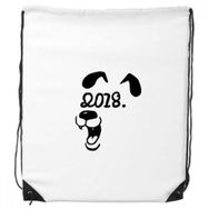 Dıythinker 2018 Happy New Year Komik Büyük Köpek Büzme İpli Sırt Çantası