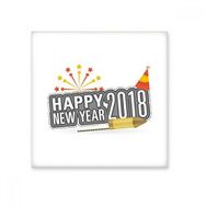Dıythinker 2018 Havai Fişek Yıldız Gri Mutlu Yıllar Parlak 10x10 cm Seramik Karo