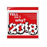 Dıythinker 2018 Tell Me Why Süt Dijital Mutlu Yıllar Parlak 10x10 cm Seramik Karo