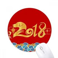 Dıythinker 2018 Yeni Yıl Mutlu Kırmızı Çin Köpek Korusmaz Baskılı Yuvarlak Kaymaz Kauçuk Mouse Pad