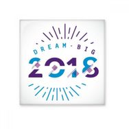 Dıythinker 2018 Yıl Dream Big Happy New Year Parlak 10x10 cm Seramik Karo