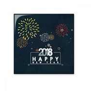 Dıythinker 2018 Yıldız Havai Fişek Mutlu Yıllar Parlak 10x10 cm Seramik Karo