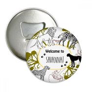 Dıythinker 3 Adet Afrika Welcom To Savanna Zebra Leopar Yaban Hayatı Yuvarlak Şişe Açacağı Buzdolabı Mıknatıs Pimleri Rozet Düğme