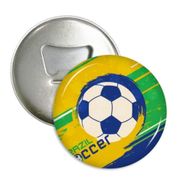 Dıythinker 3 Adet Brezilya Futbol Spor Yuvarlak Şişe Açacağı Buzdolabı Mıknatısı Rozet Düğmesi