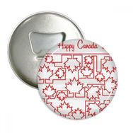Dıythinker 3 adet Happy Canada Day 4 Temmuz Akçaağaç Yaprağı Yuvarlak Şişe Açacağı Buzdolabı Mıknatıs Pimleri Rozet Düğme