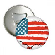 Dıythinker 3 Adet Yıldızlar ve Şeritler Amerika Bayrağı Haritası Ülke Yuvarlak Şişe Açacağı Buzdolabı Mıknatıs Pimleri Rozet Düğme