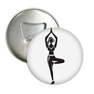 Dıythinker 3 Adet Yoga Kız Standı Siluet Yuvarlak Şişe Açacağı Buzdolabı Mıknatıs Pimleri Rozet Düğme