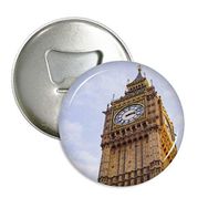Dıythinker 3 Parça Big Ben Mavi Gökyüzü Beyaz Bulutlar Yuvarlak Şişe Açacağı Buzdolabı Mıknatısı Rozet Düğmesi