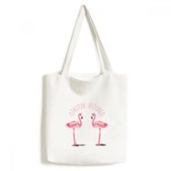 Dıythinker 33x40 Cm Erkek Hitched Flamingo Çift Çevre Dostu Bez Kanvaz El Çantası
