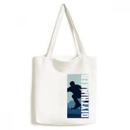 Dıythinker 33x40 Cm Erkek Kış Spor Desenli Kayak Kıyafeti ve Botlar Tote Kanvas El Çantası