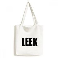 Dıythinker 33x40 Cm Erkek Leek Sebze Adı Yiyecekler Çevre Dostu Bez Kanvas El Çantası