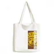 Dıythinker 33x40 Cm Erkek Mısır Soyut Firavun Altın Desenli Tote Kanvas El Çantası