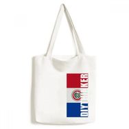 Dıythinker 33x40 Cm Erkek Paraguay Ulusal Bayrağı Güney Amerika Ülke Tote Kanvas El Çantası