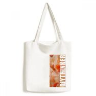 Dıythinker 33x40 Cm Erkek Turuncu Beyaz Mermer Soyut Modern Desen Tote Kanvas El Çantası